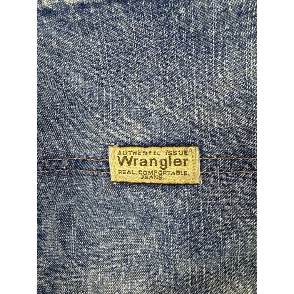 Wrangler Mens 42x32 Blue Carpenter Jeans Distressed Workwear Denim Faded